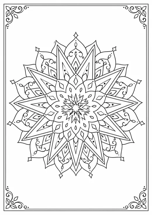 Mandala geométrica para colorear