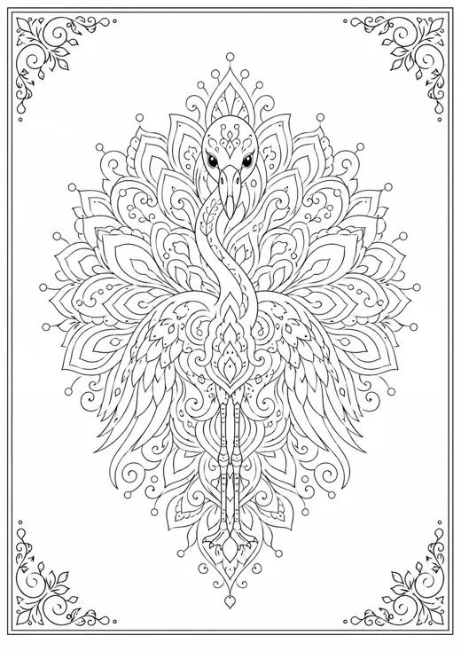 Mandala de flamenco para colorear