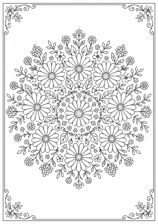 Mandala floral para colorear