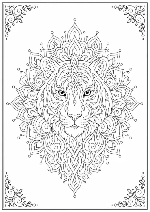 Mandala de tigre para colorear